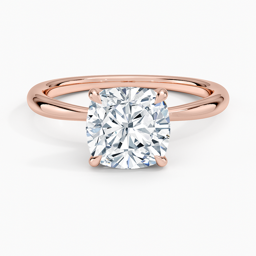 Freesia 2mm Solitaire Ring - Cushion Cut Center Stone