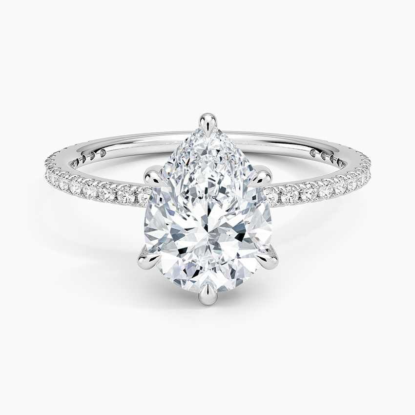 Perfect Fit Three-Quarter Diamond Ring (1/4 ct. tw.) - Pear Center Stone