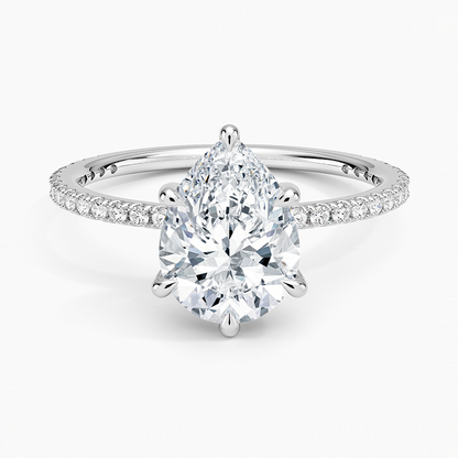 Perfect Fit Three-Quarter Diamond Ring (1/4 ct. tw.) - Pear Center Stone