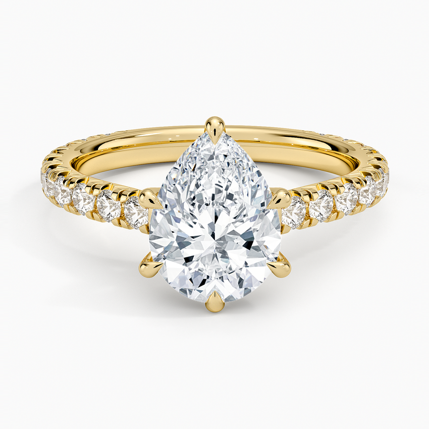Sienna Three-Quarter Coverage Diamond Ring - Pear Center Stone
