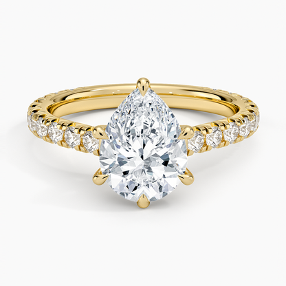 Sienna Three-Quarter Coverage Diamond Ring - Pear Center Stone