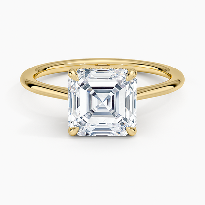 Elle Hidden Halo Diamond Ring - Asscher Cut Center Stone