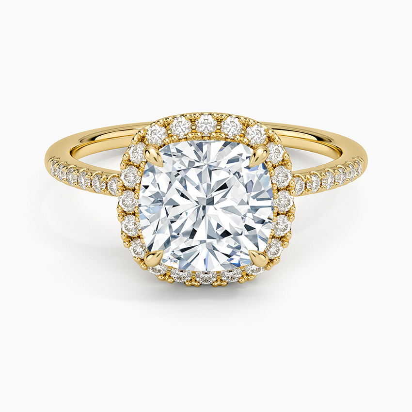 Cambria Halo Diamond Ring - Cushion Cut Center Stone