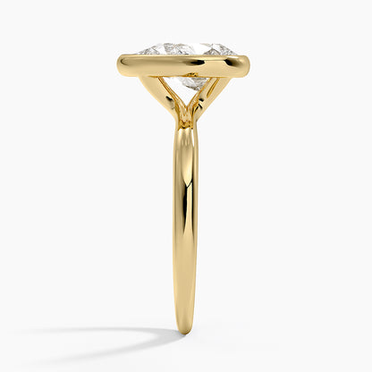 Freesia Bezel Solitaire Ring - Pear Center Stone