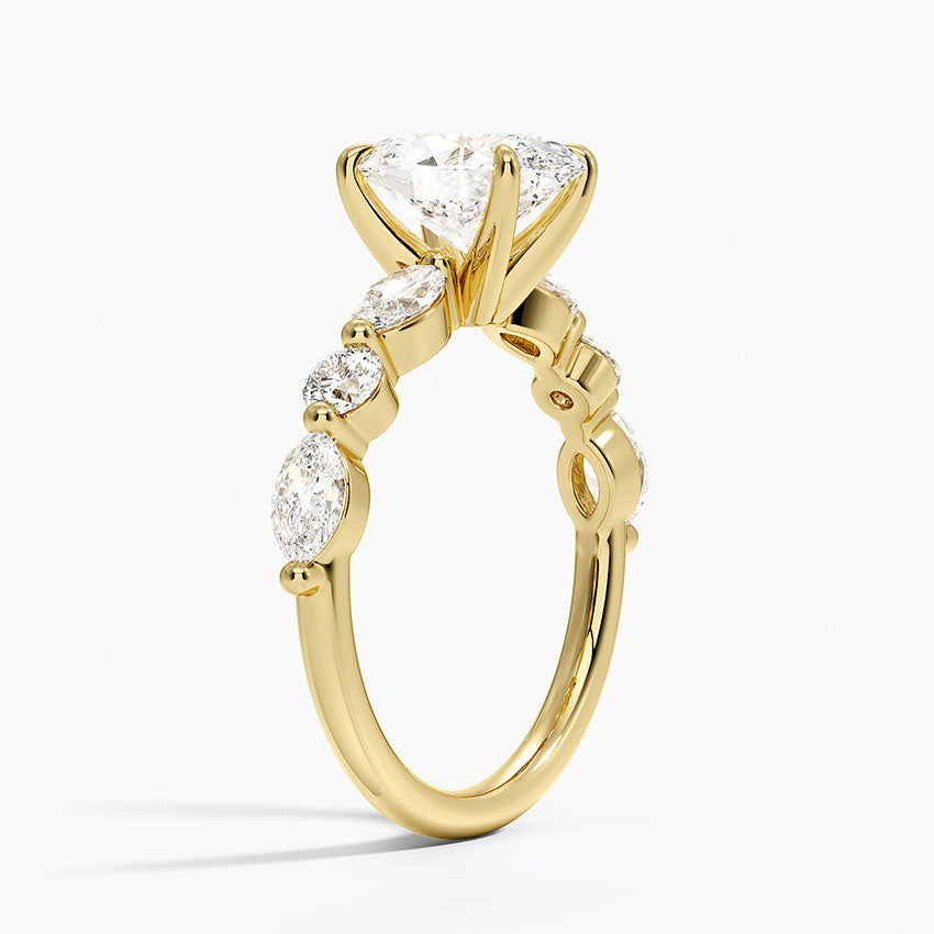 Grand Versailles Diamond Ring - Oval Cut Center Stone