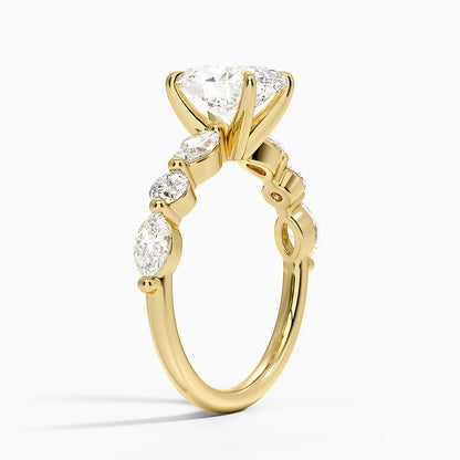 Grand Versailles Diamond Ring - Oval Cut Center Stone