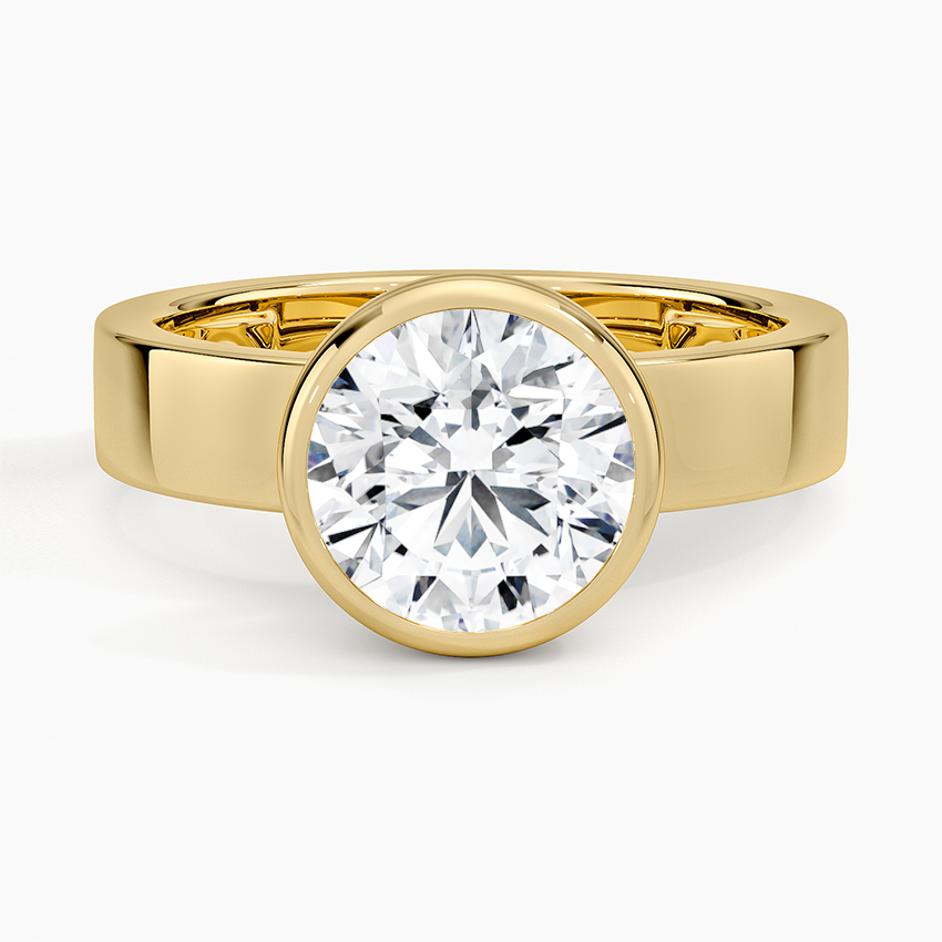 Peyton Bezel Diamond Solitaire Ring - Round Center Stone