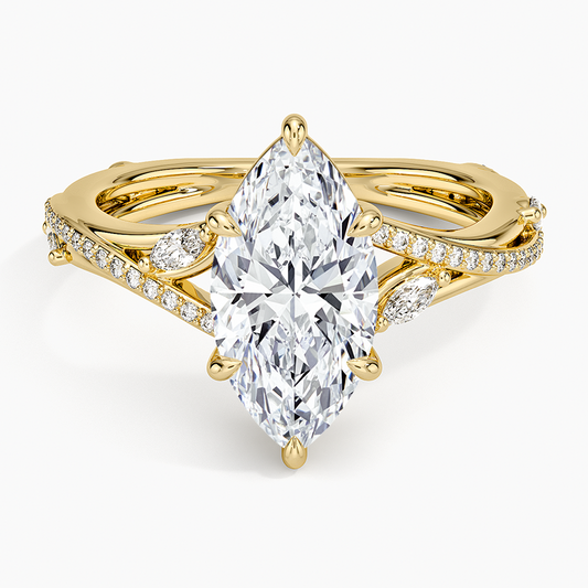 Begonia Vine Diamond Ring (1/4 ct. tw.) - Marquise Center Stone
