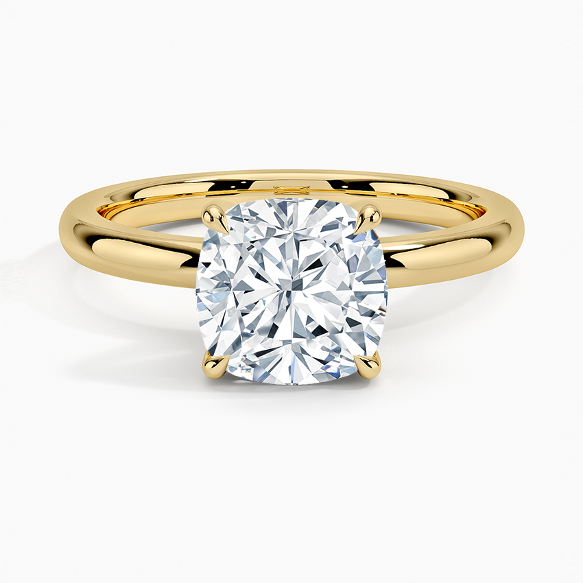 Fairmined 2mm Solitaire Ring - Cushion Cut Center Stone