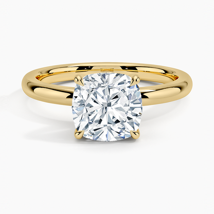 Fairmined 2mm Solitaire Ring - Cushion Cut Center Stone
