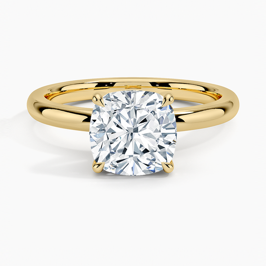 Fairmined 2mm Solitaire Ring - Cushion Cut Center Stone