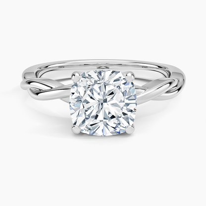 Twisted Vine Solitaire Ring - Cushion Cut Center Stone