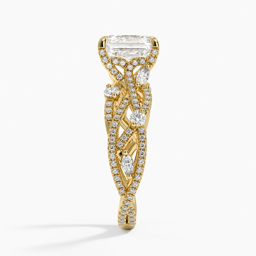 Grand Secret Garden Diamond Ring - Asscher Cut Center Stone