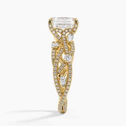 Grand Secret Garden Diamond Ring - Asscher Cut Center Stone