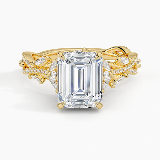 Luxe Secret Garden Diamond Ring (3/4 ct. tw.) - Emerald Cut Center Stone