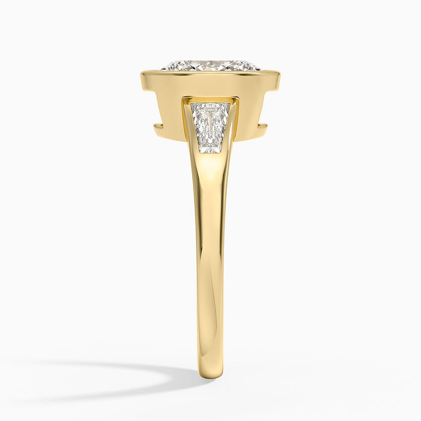 Hayes Three Stone Baguette Diamond Ring (1/2 ct. tw.) - Oval Cut Center Stone