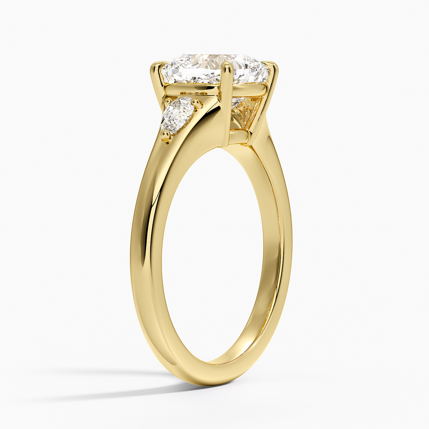 Aria Three Stone Signet Diamond Ring (1/4 ct. tw.) - Cushion Cut Center Stone