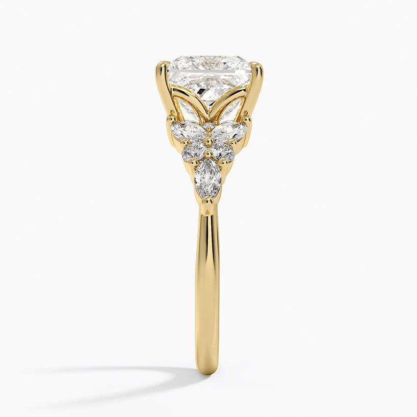 Nadia Taper Diamond Ring - Princess Cut Center Stone