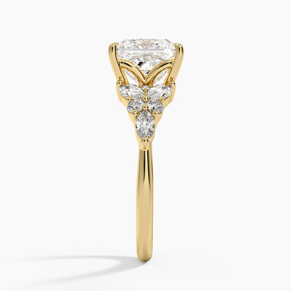 Nadia Taper Diamond Ring - Princess Cut Center Stone