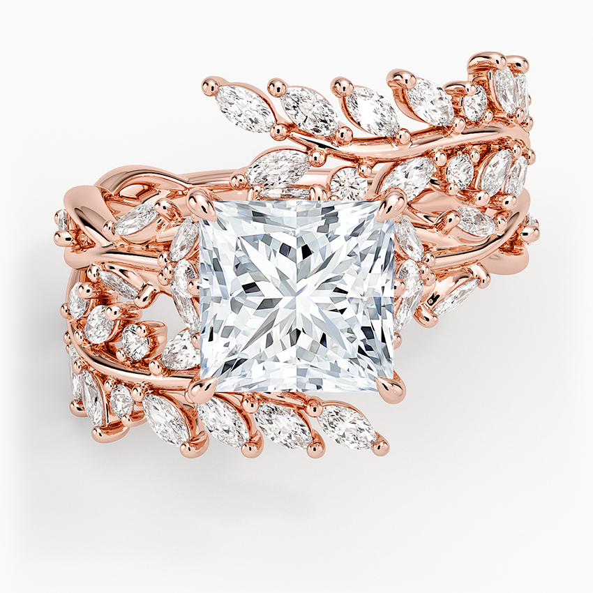 Secret Garden Wrap Diamond Ring - Princess Cut Center Stone