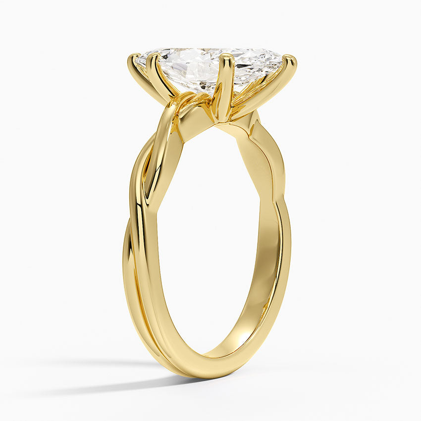Twisted Vine Solitaire Ring - Marquise Center Stone