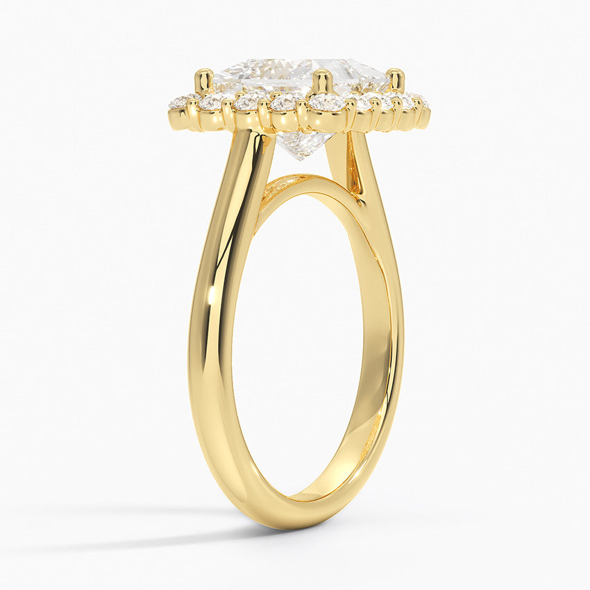Lotus Flower Halo Diamond Ring (1/4 ct. tw.) - Princess Cut Center Stone