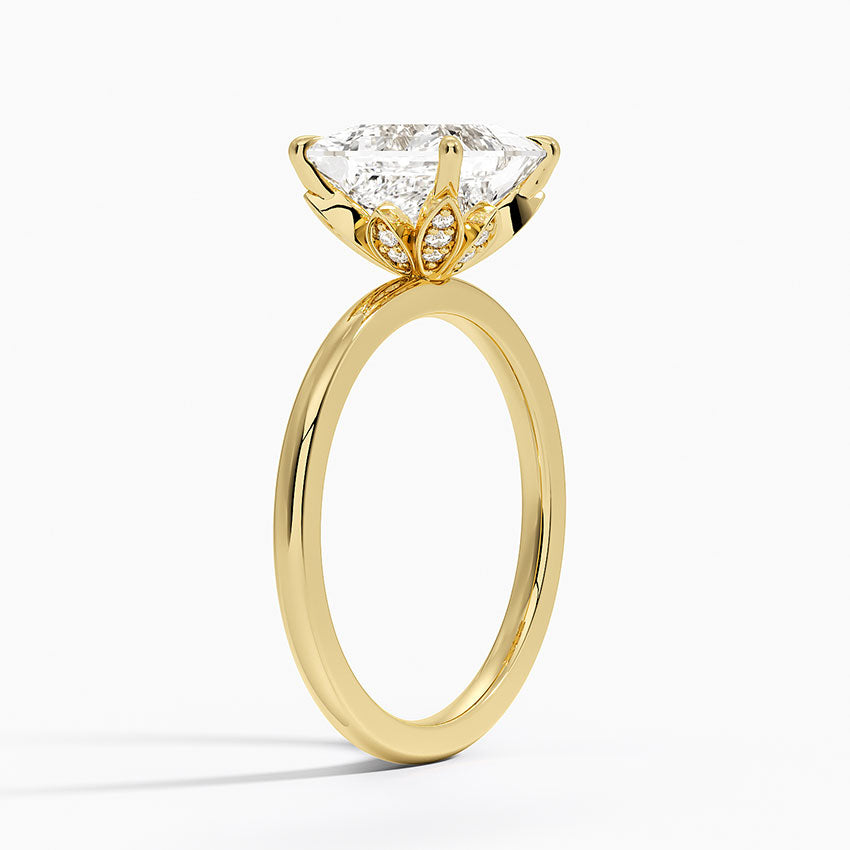 Petal 1.5mm Diamond Ring - Princess Cut Center Stone