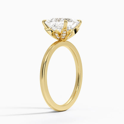 Petal 1.5mm Diamond Ring - Princess Cut Center Stone