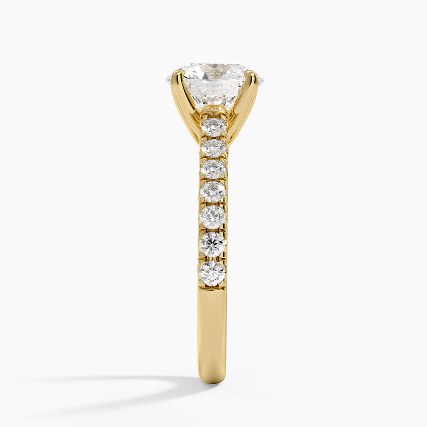 Sienna Half Coverage Diamond Ring - Round Center Stone
