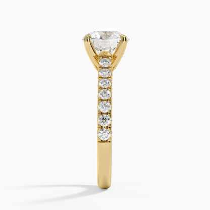 Sienna Half Coverage Diamond Ring - Round Center Stone