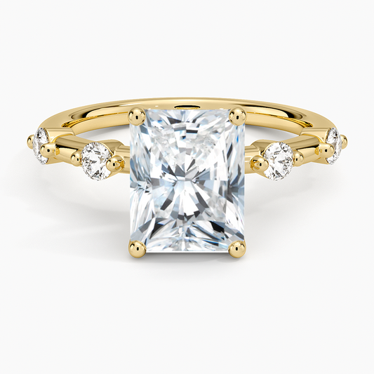 Aimee 1.7mm Diamond Ring - Radiant Cut Center Stone