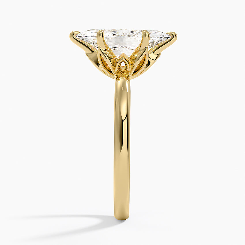 Petal 2mm Solitaire Ring - Marquise Cut Center Stone