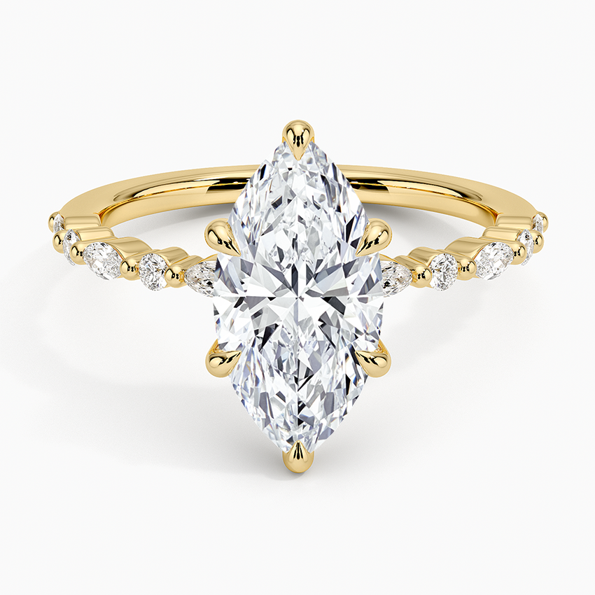 Delicate Versailles Diamond Ring - Marquise Center Stone