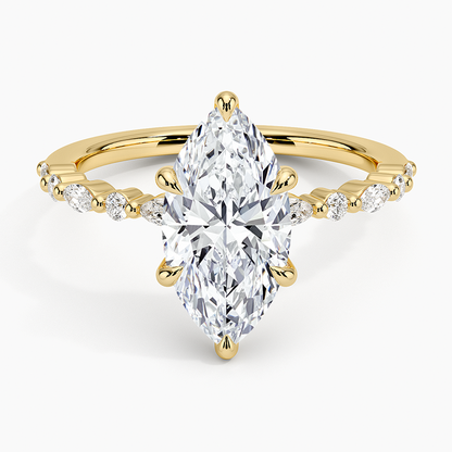 Delicate Versailles Diamond Ring - Marquise Center Stone