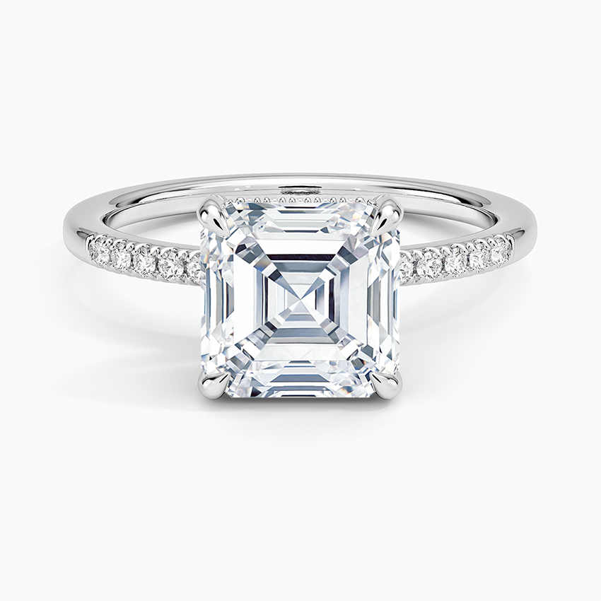 Viviana One-Quarter Coverage Diamond Ring - Asscher Cut Center Stone