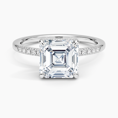 Viviana One-Quarter Coverage Diamond Ring - Asscher Cut Center Stone