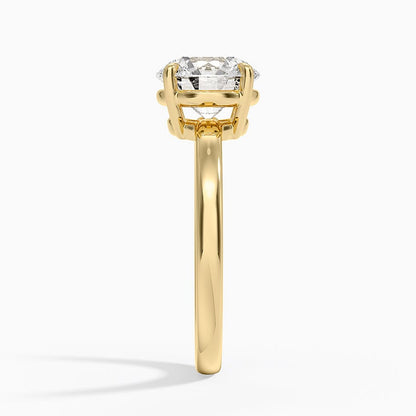 Dara Low-Profile Solitaire Ring - Round Center Stone