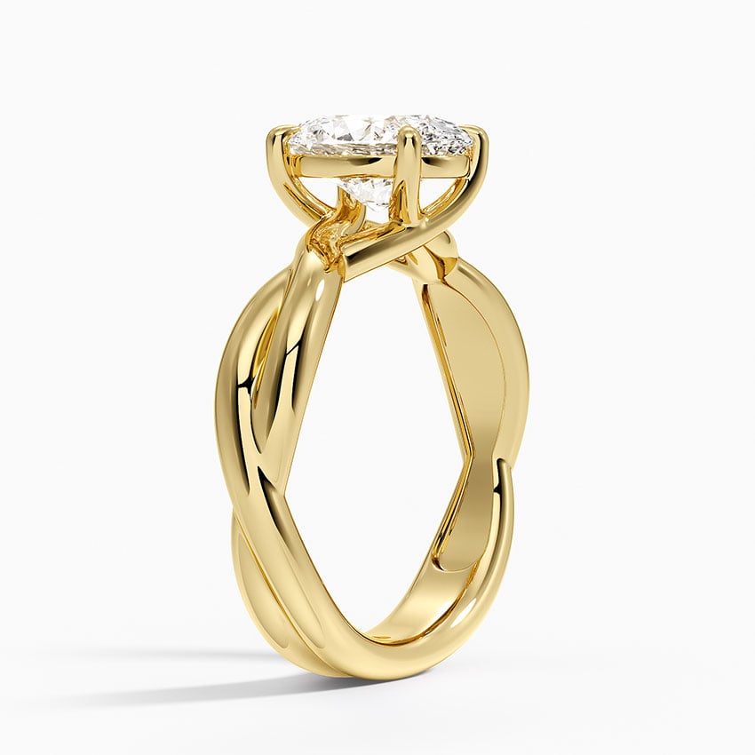 Hazel Twist Solitaire Diamond Ring - Oval Cut Center Stone
