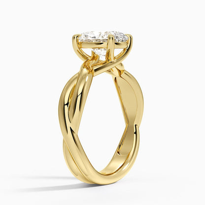 Hazel Twist Solitaire Diamond Ring - Oval Cut Center Stone