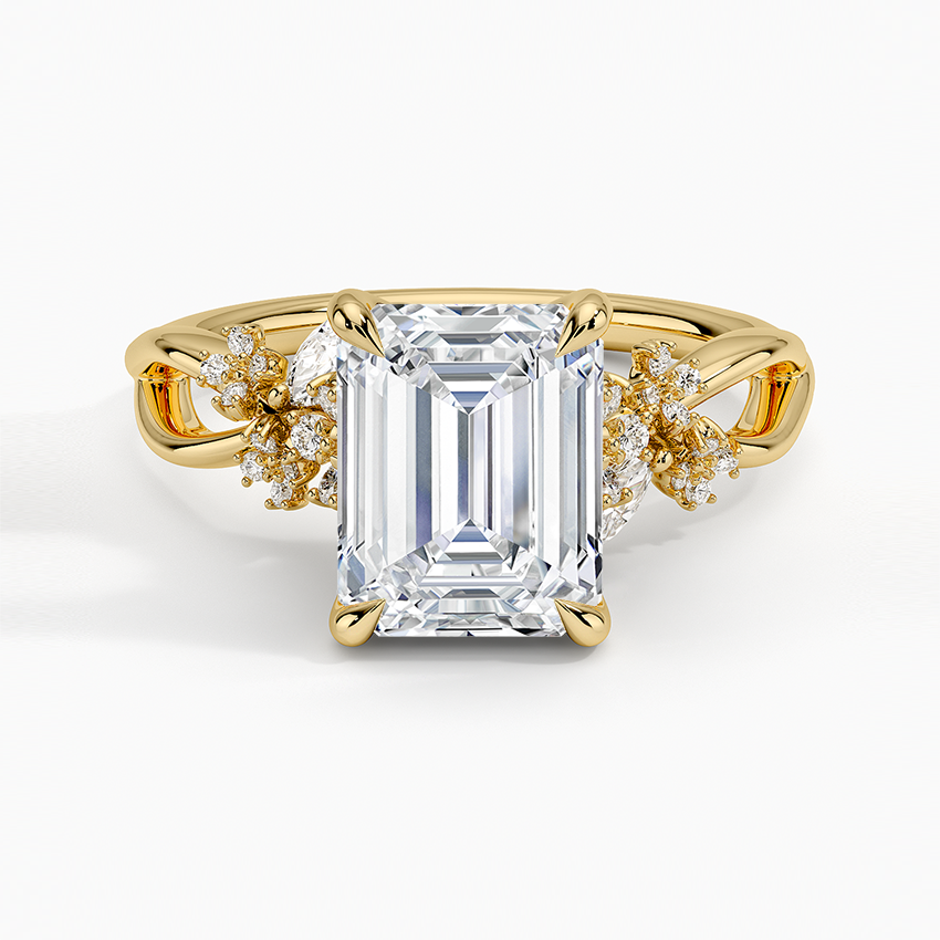 Summer Blossom Diamond Ring (1/4 ct. tw.) - Emerald Cut Center Stone