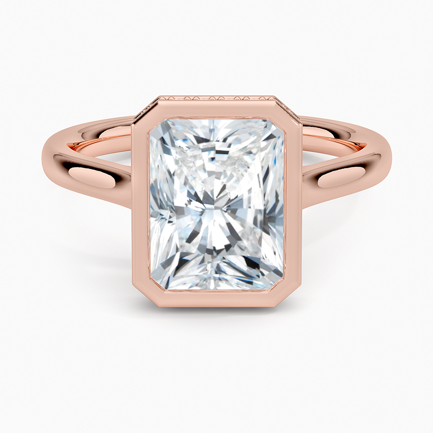 Luna Hidden Halo Diamond Ring - Radiant Cut Center Stone
