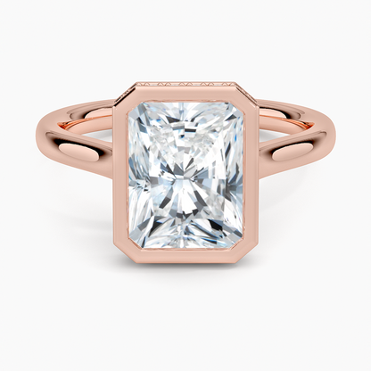 Luna Hidden Halo Diamond Ring - Radiant Cut Center Stone