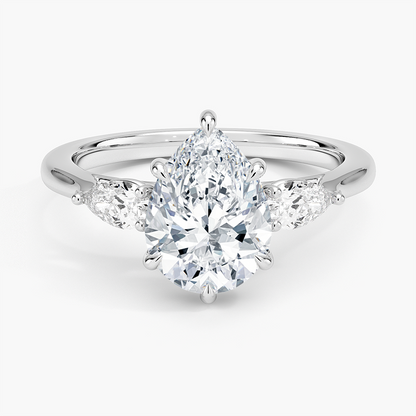 Opera Perfect Fit Diamond Ring - Pear Center Stone