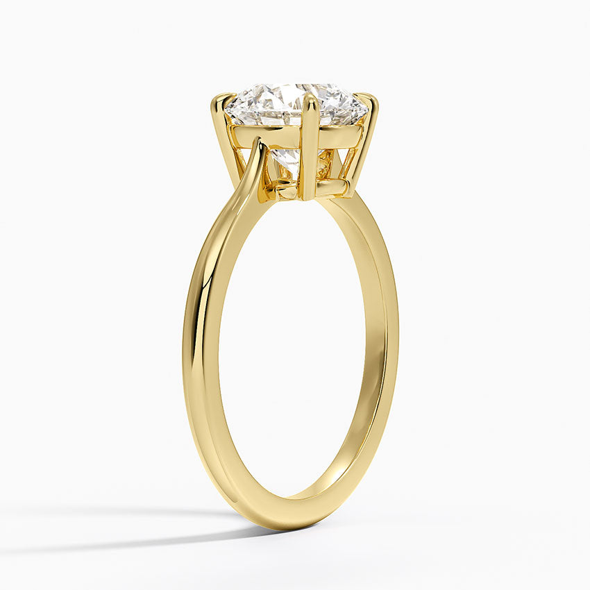 Elle Solitaire Ring - Round Center Stone