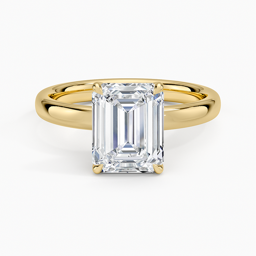 Elodie 2.5mm Solitaire Ring - Emerald Cut Center Stone