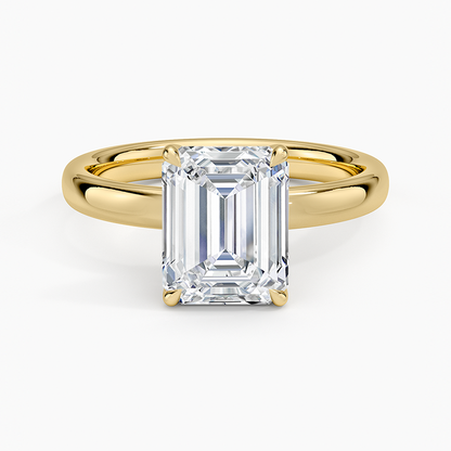 Elodie 2.5mm Solitaire Ring - Emerald Cut Center Stone