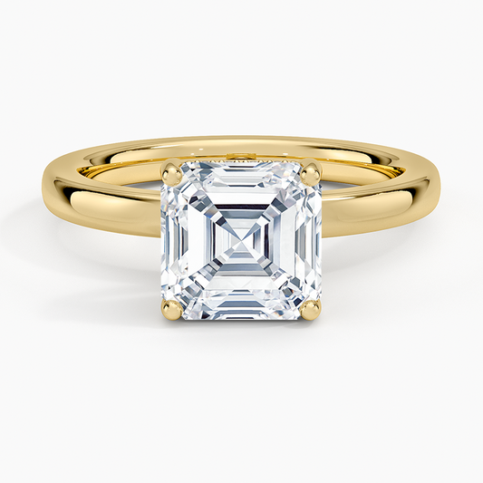Sydney Perfect Fit Hidden Halo 2mm Diamond Ring - Asscher Cut Center Stone