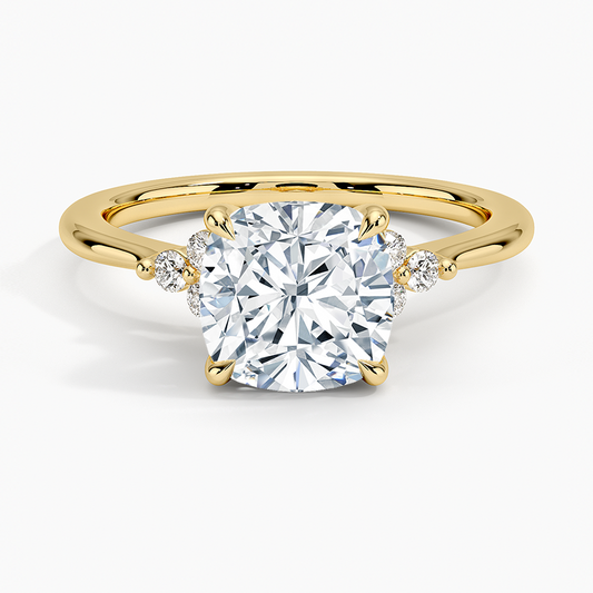 Melody Diamond Ring - Cushion Cut Center Stone