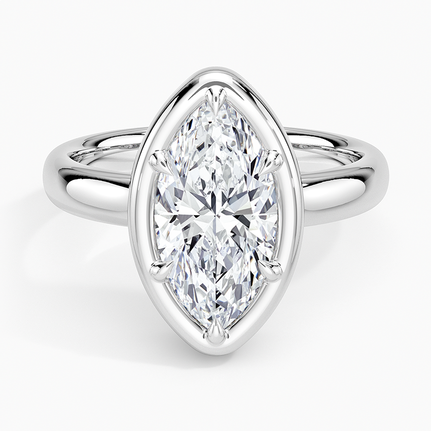 Andrea Bezel Prong Ring - Marquise Center Stone