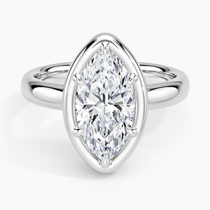 Andrea Bezel Prong Ring - Marquise Center Stone